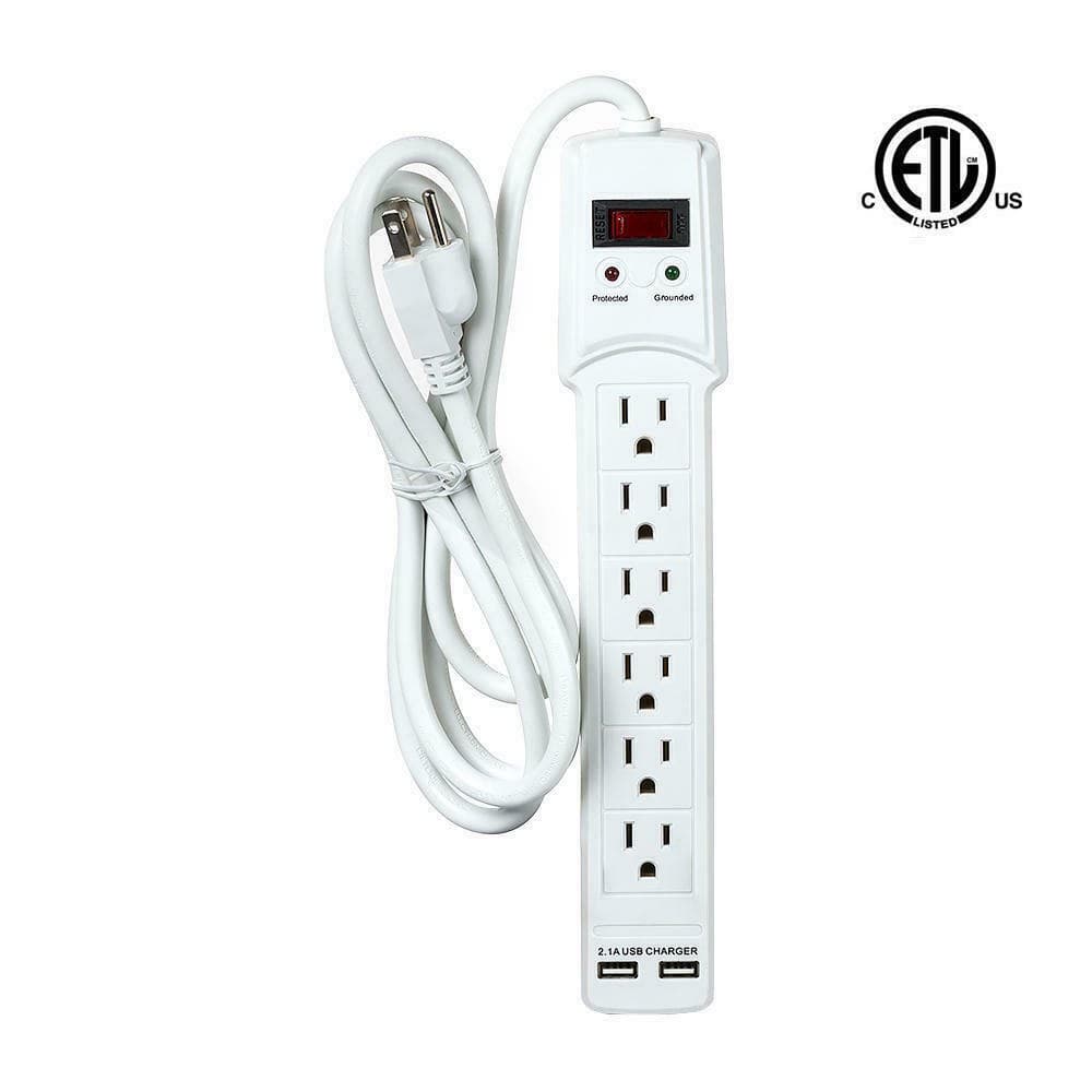 MULTIPRISE 6 PORTS 3USB 2M 90202