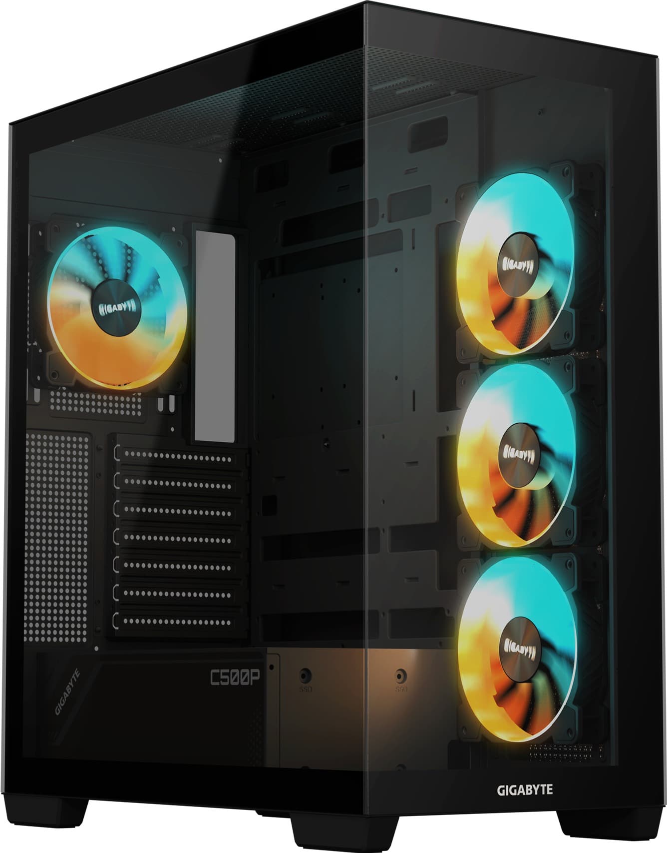 BOITIER GIGABYTE C500 PANORAMIC STEALTH 4 FAN ARGB  BLACK
