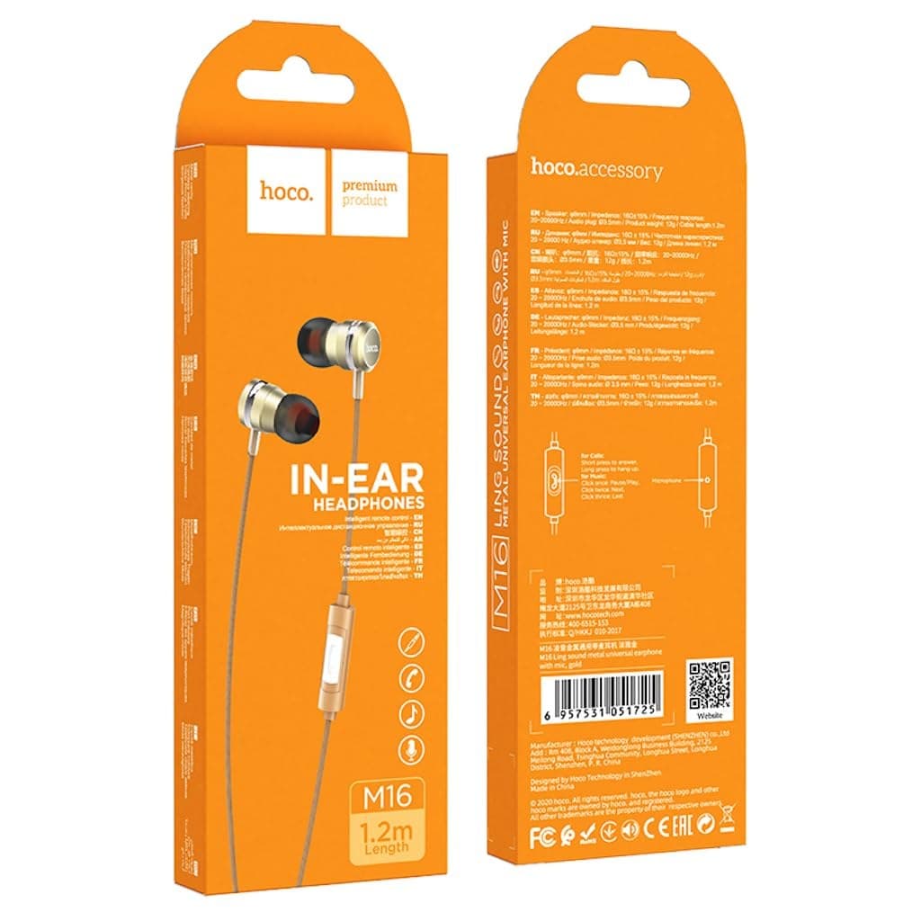 KIT MAIN HOCO M16 IN-EAR HEADPHONES