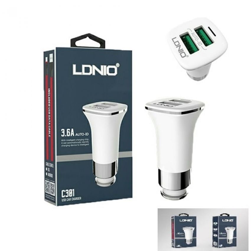 CHARGEUR LDNIO AUTO C301 3.6A 2USB